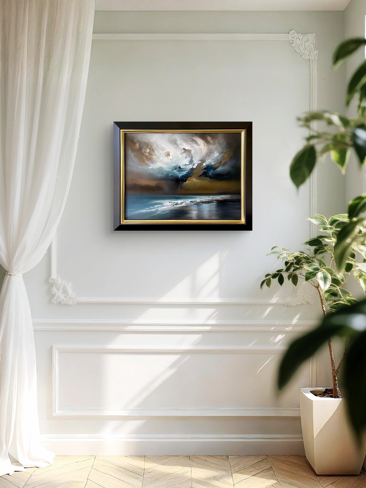 "Nubira" Framed Oil on Paper Pad