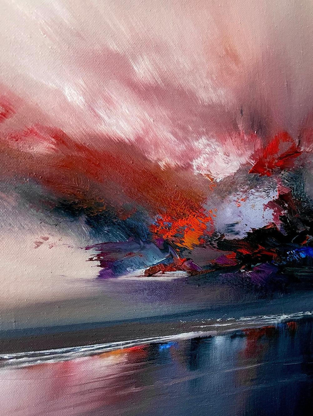 "Scarlet Dusk" Oil on Canvas