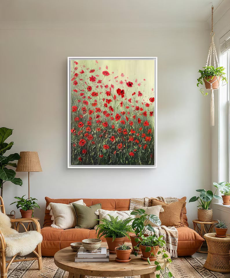 "Poppies" Mixed Media on canvas