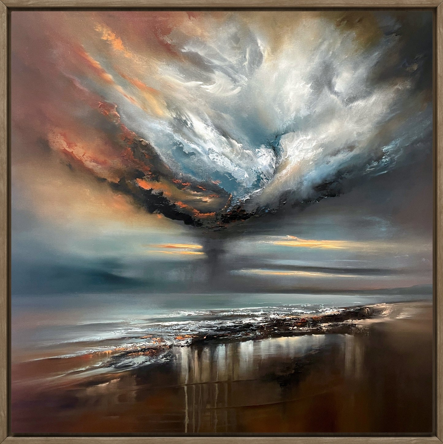 "Vortalis" Framed Oil on Canvas