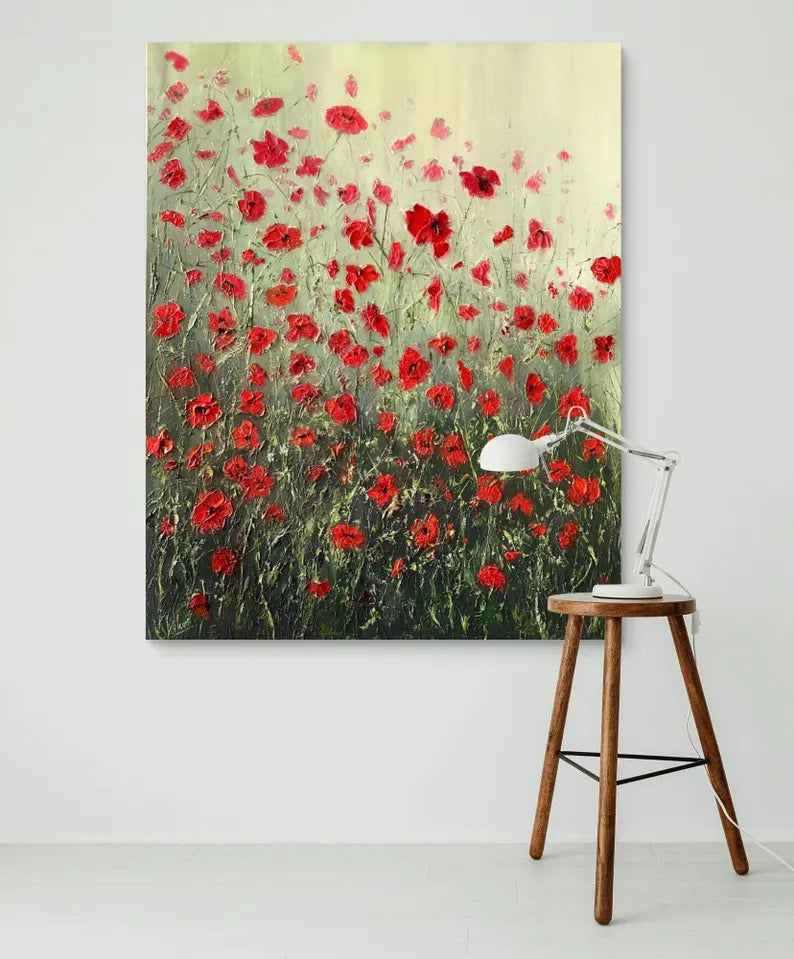 "Poppies" Mixed Media on canvas