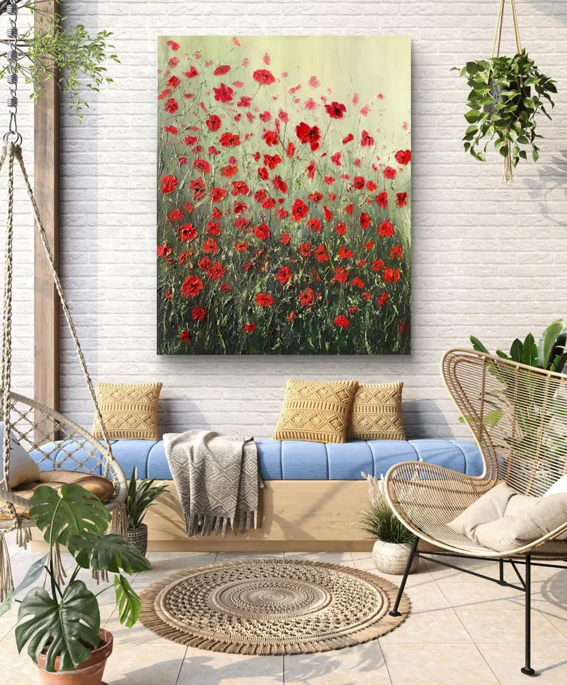 "Poppies" Mixed Media on canvas