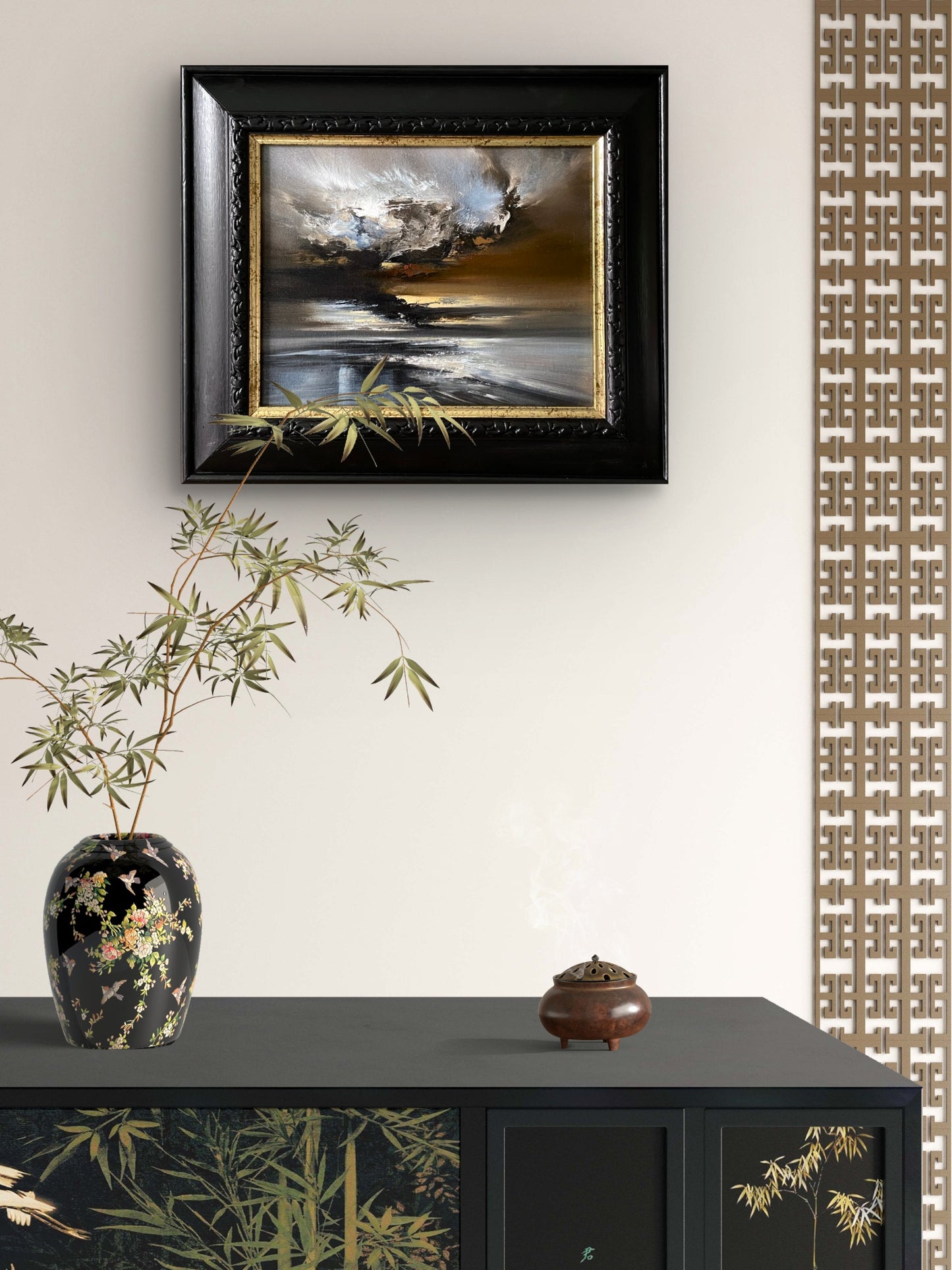"Caelora" Framed Oil Painting on Canvas