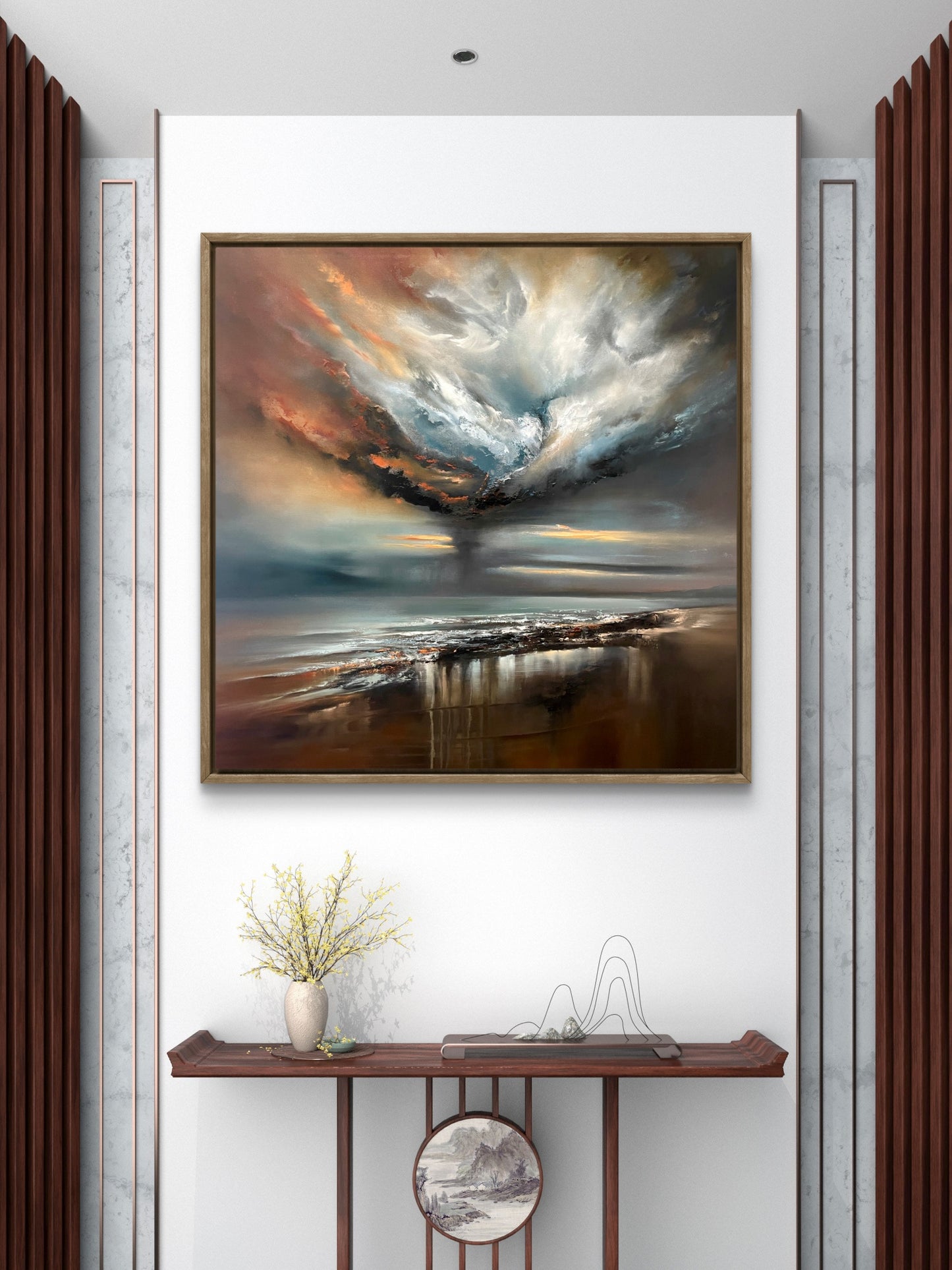 "Vortalis" Framed Oil on Canvas